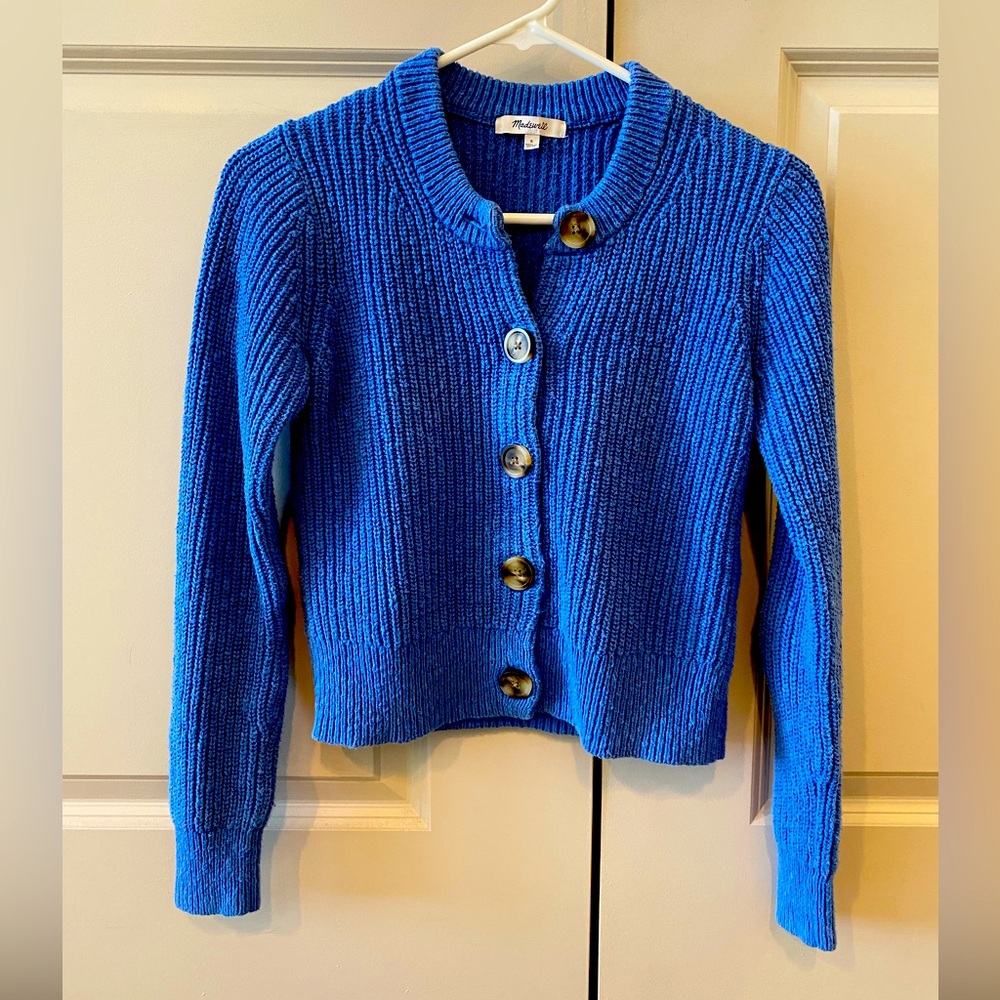Madewell Blue Cardigan Sweater